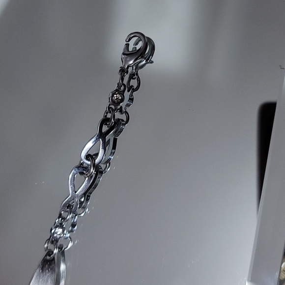 Stainless steel bracelet with two stones of each side engravable plate like new - Picture 3 of 5